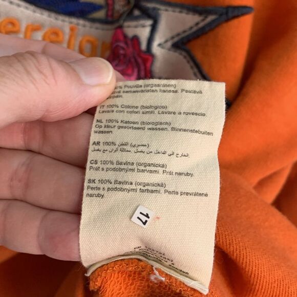 Odd Molly Anthropologie Orange French Terry “Sovereign” Embroidery Sweatshirt M - Picture 9 of 13